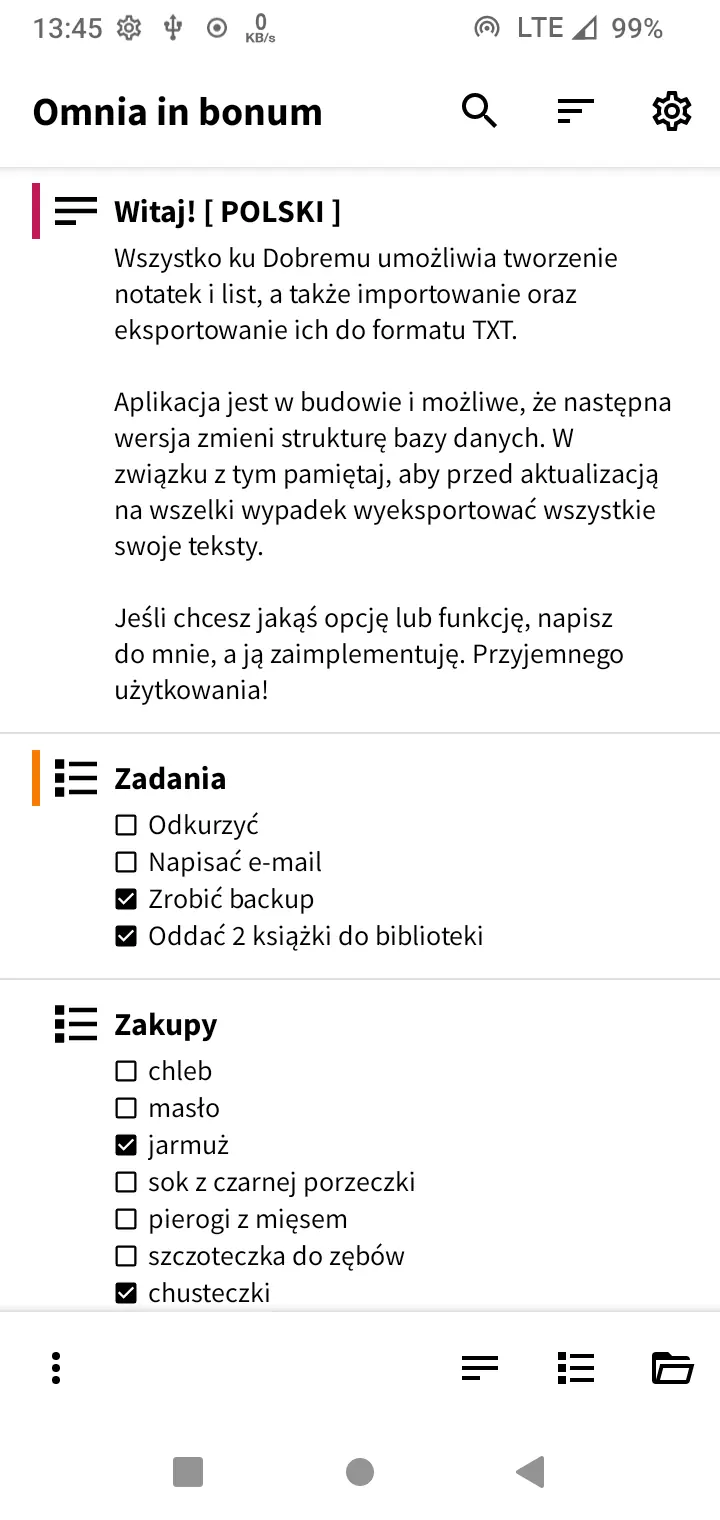 Zrzut ekranu 1/8 aplikacji Wszystko ku Dobremu