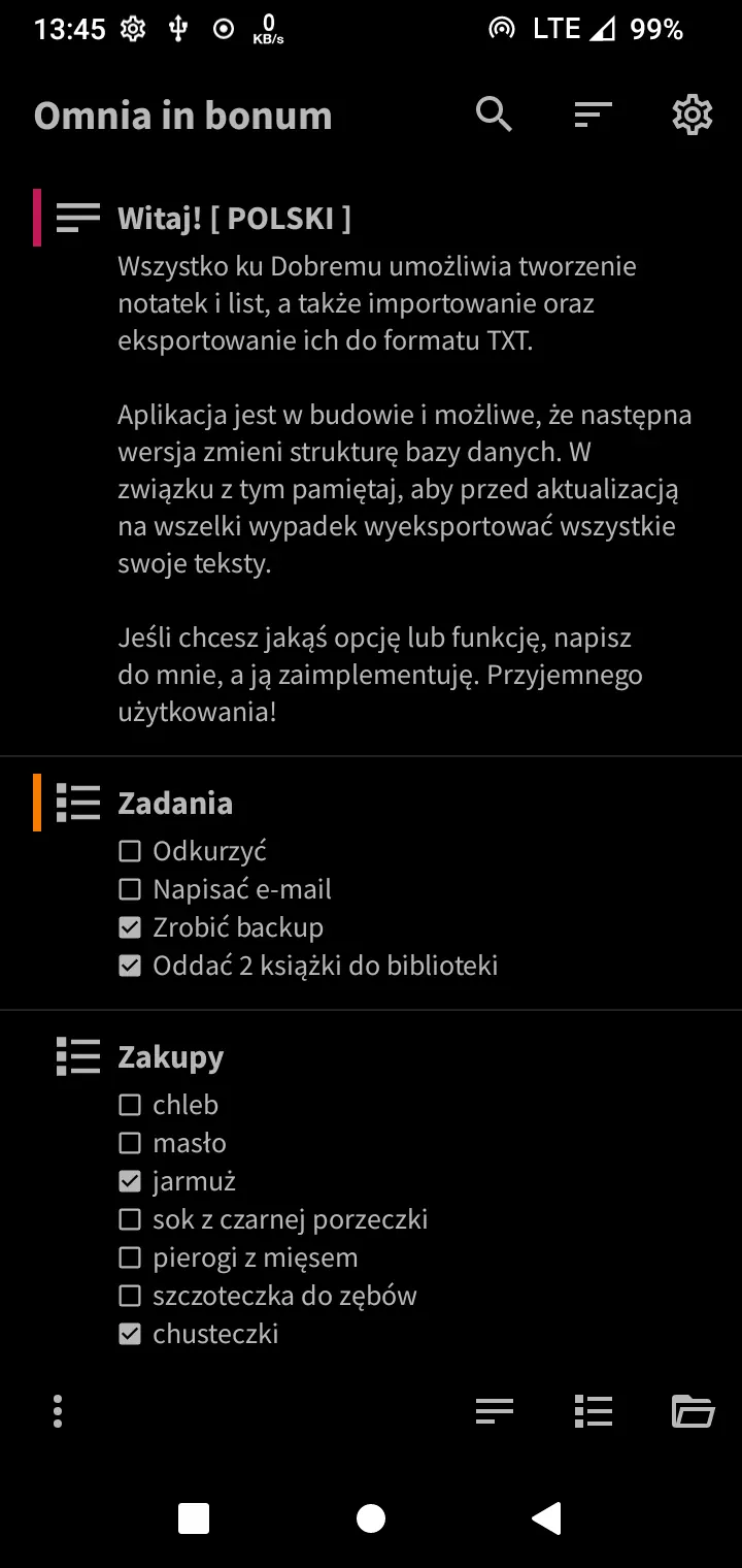 Zrzut ekranu 2/8 aplikacji Wszystko ku Dobremu