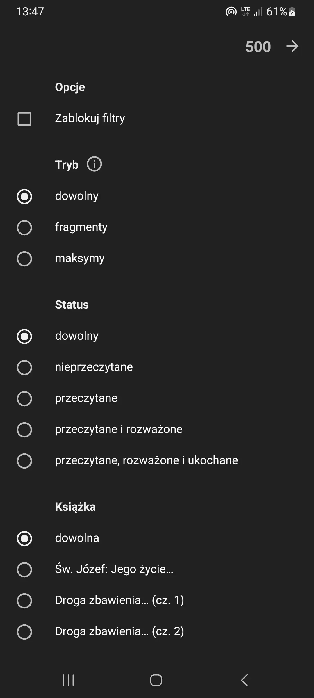 Zrzut ekranu 7/8 aplikacji Boskie Pocieszenie