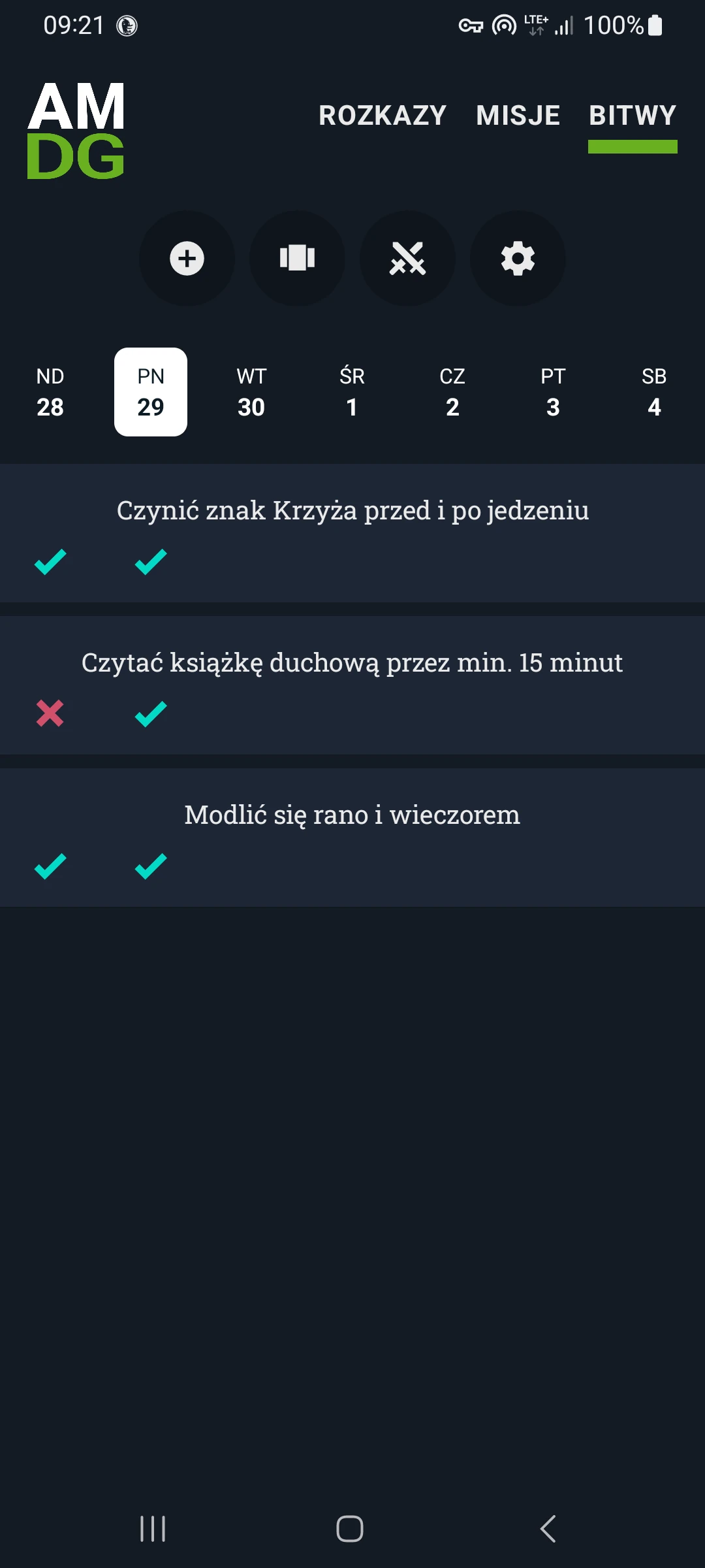 Zrzut ekranu 5/8 aplikacji Żołnierz Chrystusa