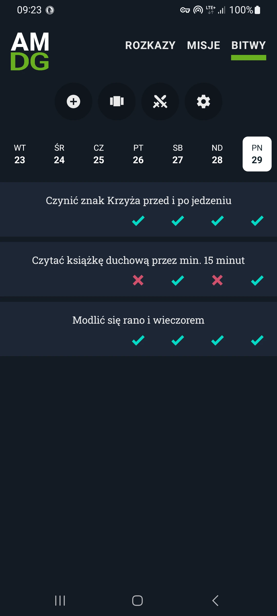 Zrzut ekranu 6/8 aplikacji Żołnierz Chrystusa