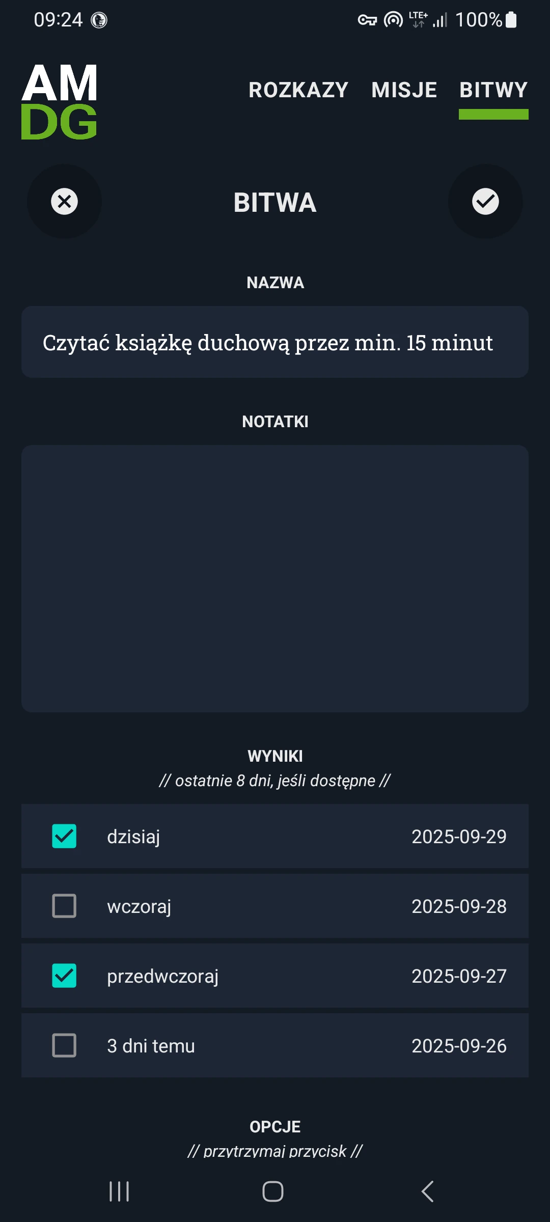 Zrzut ekranu 7/8 aplikacji Żołnierz Chrystusa